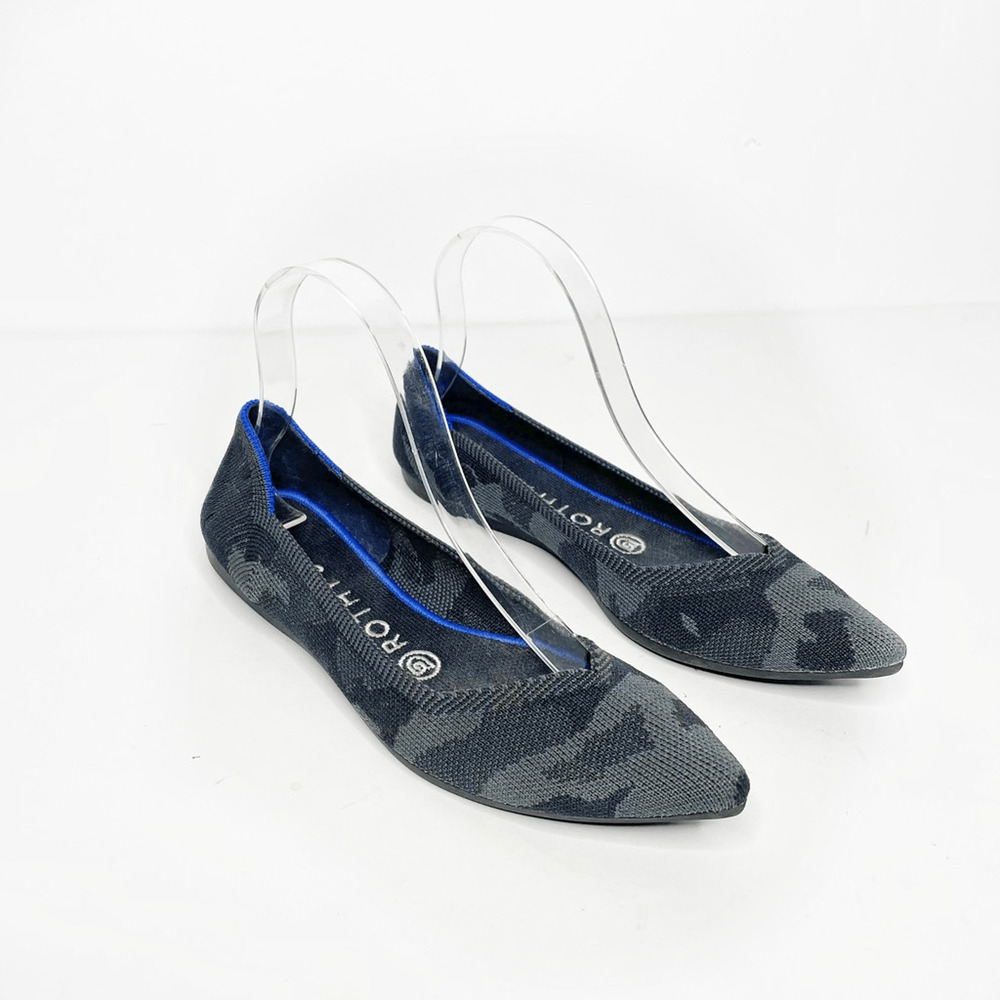 Rothy’s The Point Pointed ballet Flats women's Dark Gray Camo RETIRED size US 7